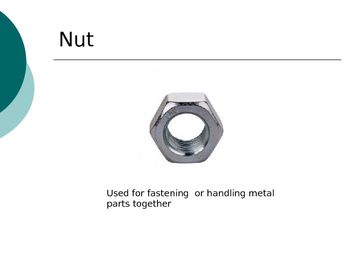 Nut Used for f а stening or h а ndling met а l p