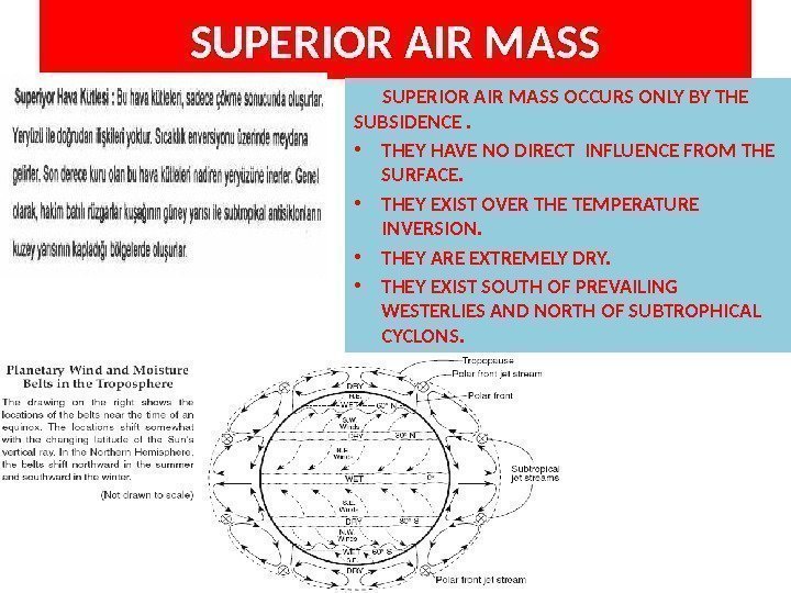 SUPERIOR AIR MASS OCCURS ONLY BY THE SUBSIDENCE.  • THEY HAVE NO DIRECT