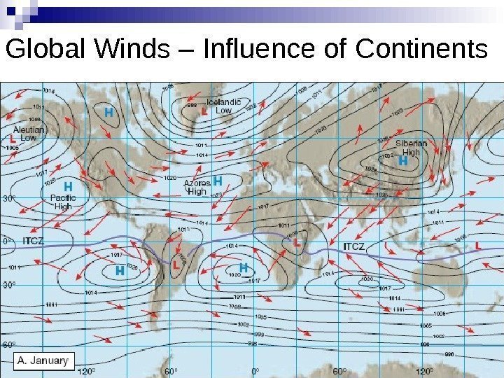 Global Winds – Influence of Continents 