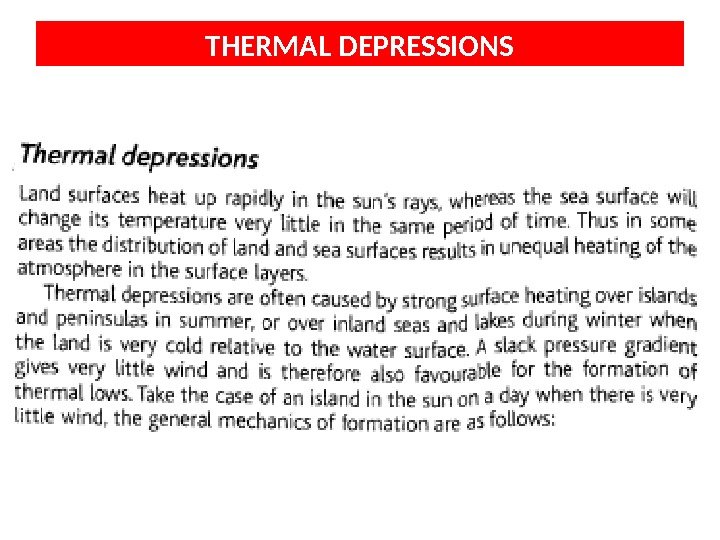 THERMAL DEPRESSIONS 