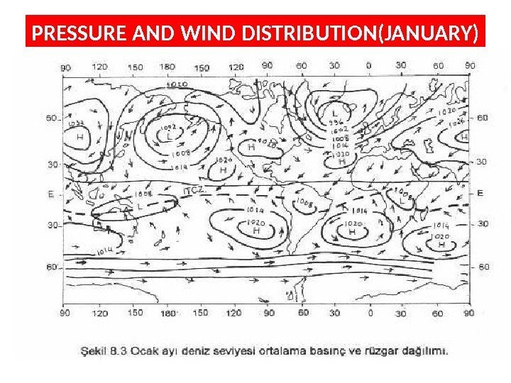 PRESSURE AND WIND DISTRIBUTION(JANUARY) 