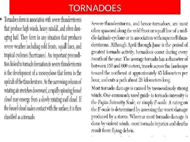 TORNADOES 