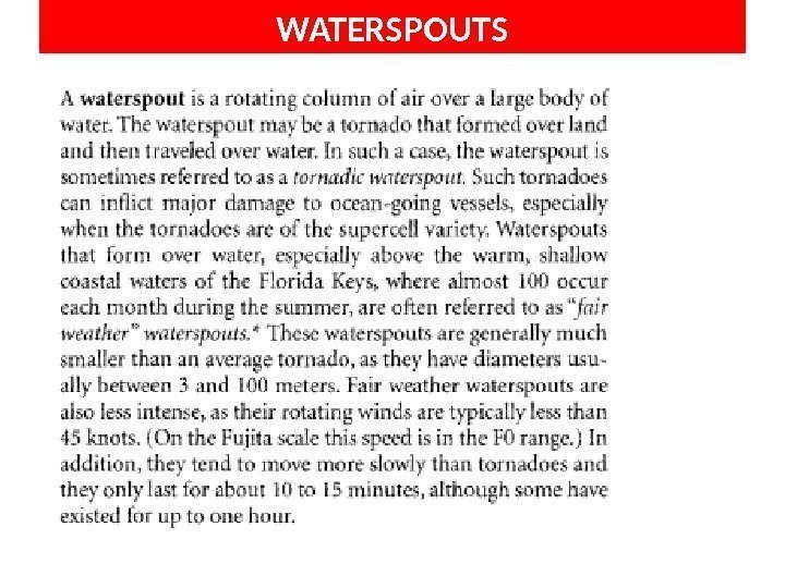 WATERSPOUTS 