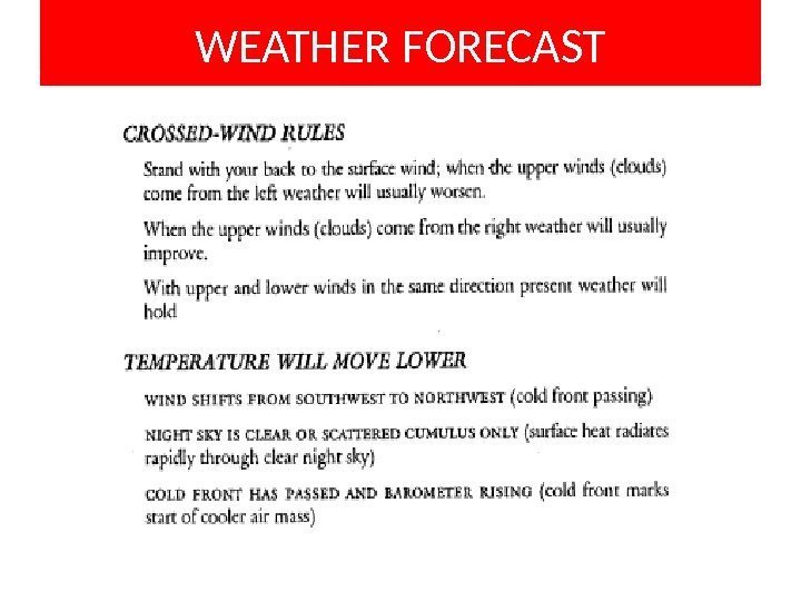 WEATHER FORECAST 