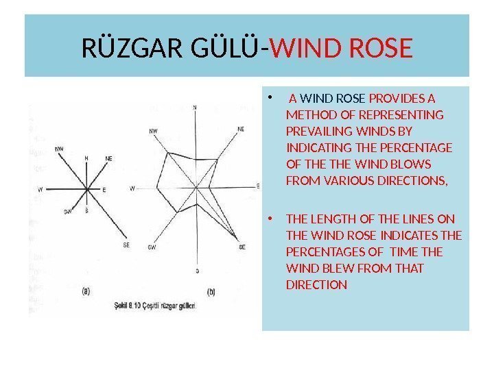 RÜZGAR GÜLÜ- WIND ROSE •  A WIND ROSE PROVIDES A METHOD OF REPRESENTING