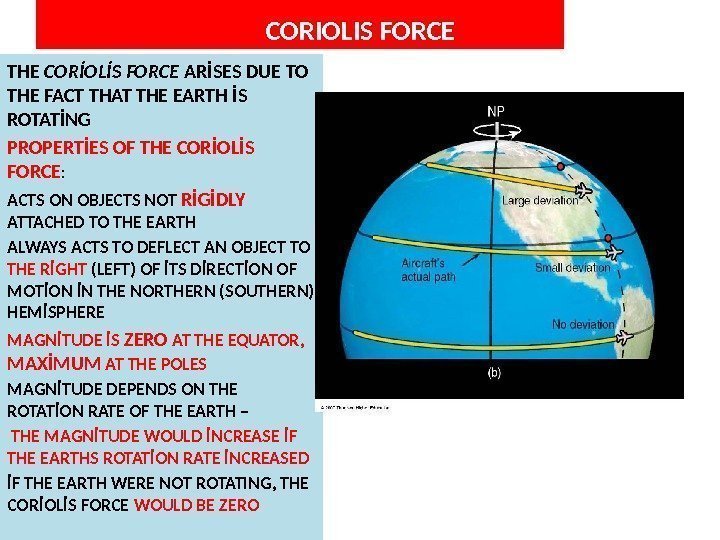       CORIOLIS FORCE THE CORİOLİS FORCE ARİSES DUE TO