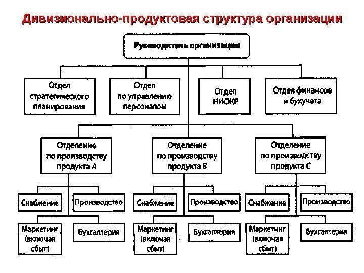   Дивизионально-продуктовая структура организации 