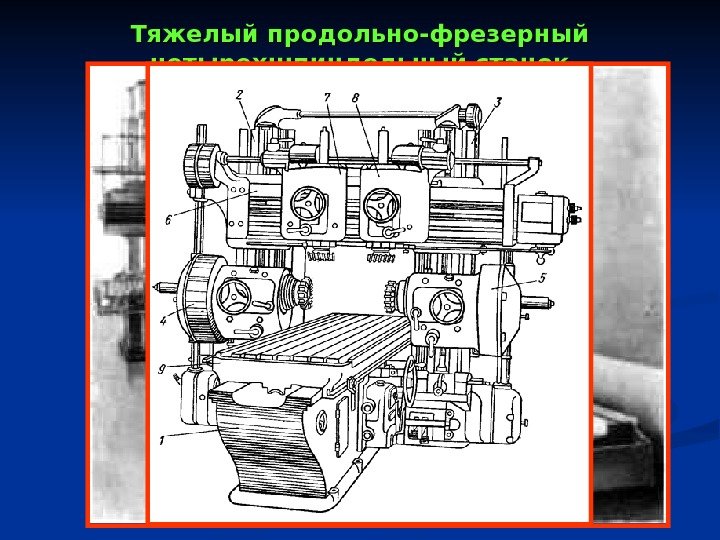   Тяжелый продольно-фрезерный четырехшпиндельный станок 