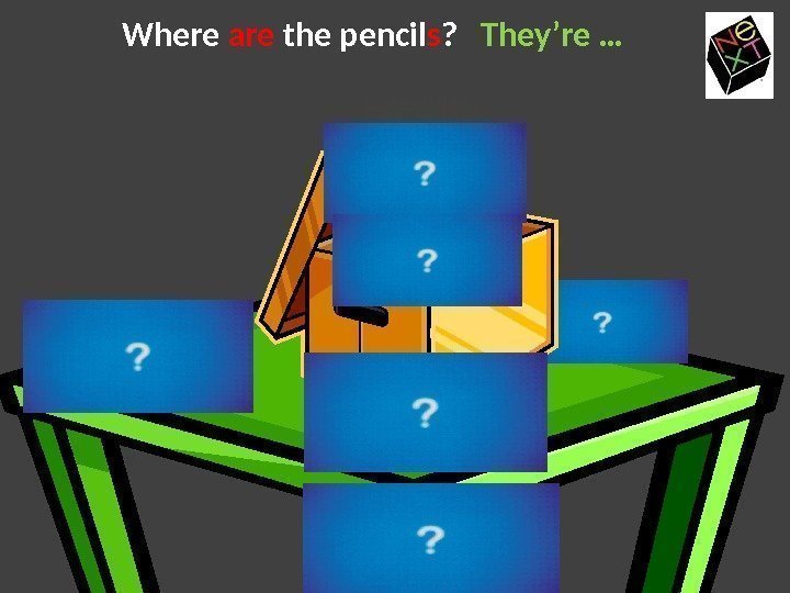 Where are the pencil s ? They’re … 