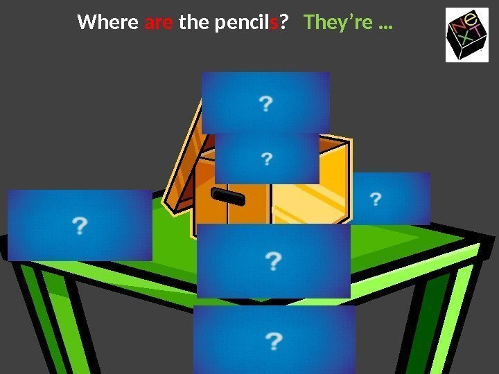 Where are the pencil s ? They’re … 