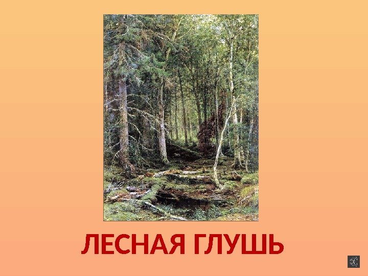 ЛЕСНАЯ ГЛУШЬ 