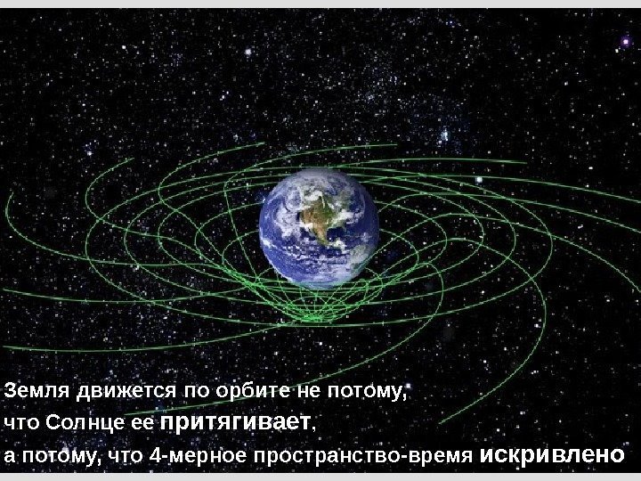 Земля движется по орбите не потому,  что Солнце ее  притягивает , 