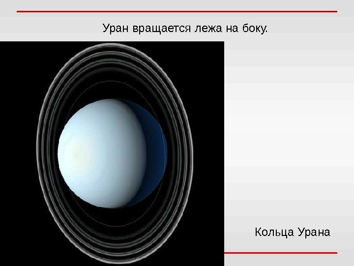 Уран вращается лежа на боку. Кольца Урана 