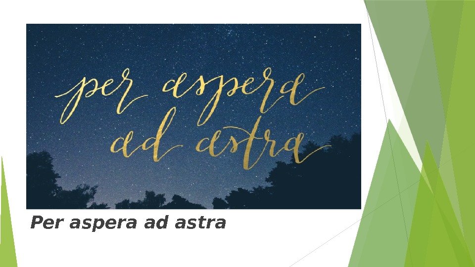 Per aspera ad astra   