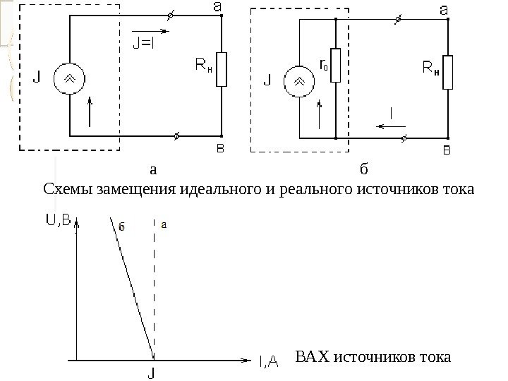 Схема замещения реального источника тока