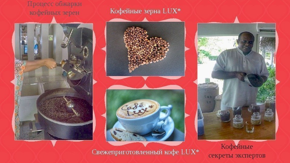 Процесс обжарки кофейных зерен Кофейные секреты экспертов. Кофейные зерна LUX* Свежеприготовленный кофе LUX* 