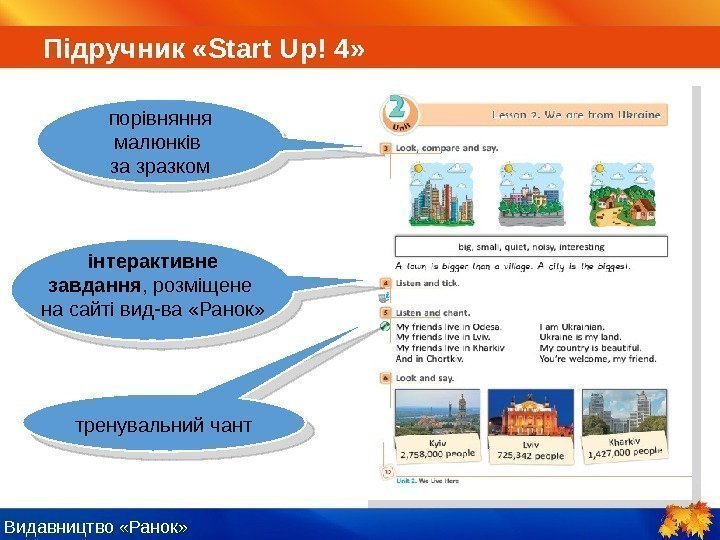 Видавництво «Ранок» порівняння малюнків за зразком  інтерактивне завдання , розміщене на сайті вид-ва