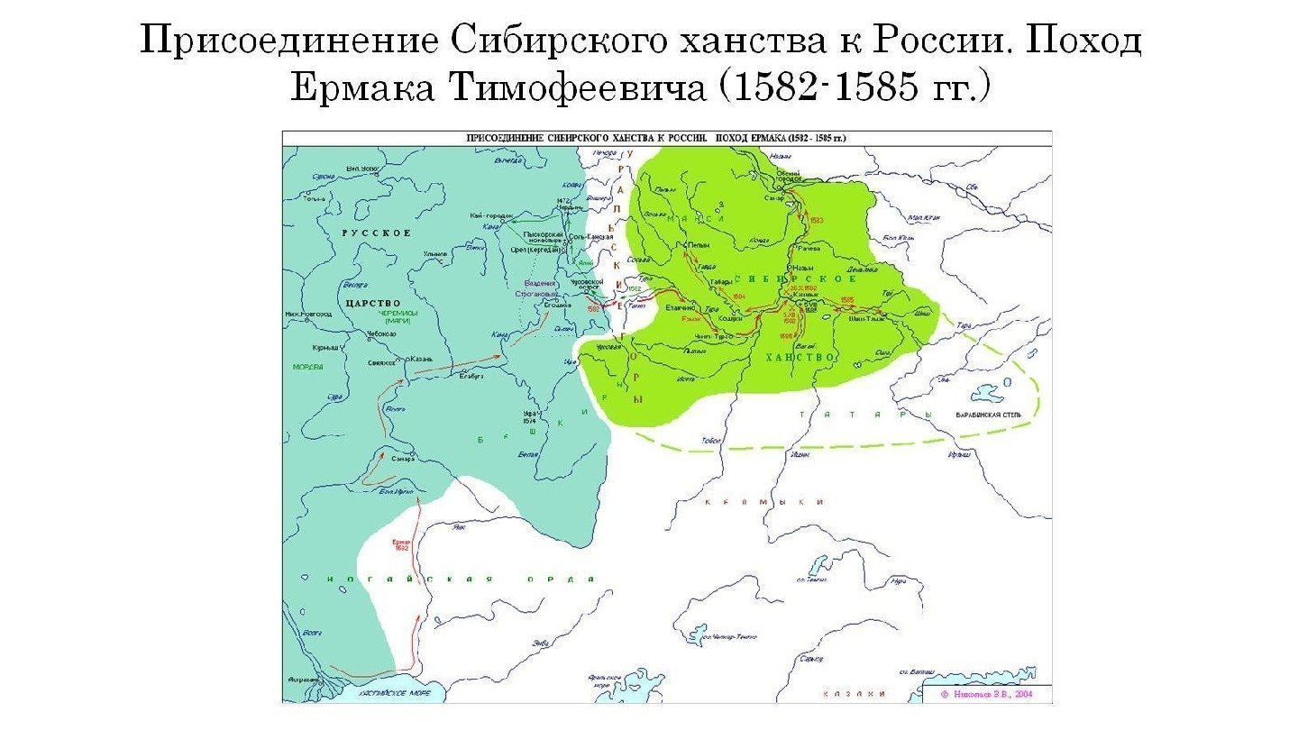 Присоединение Сибирского ханства к России. Поход Ермака Тимофеевича (1582 -1585 гг. ) 