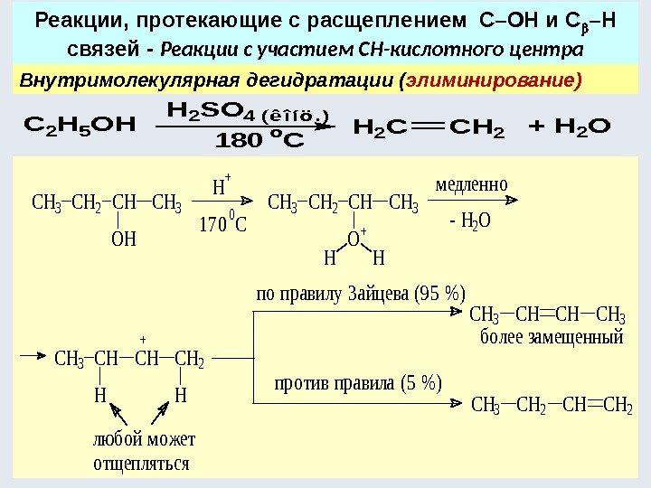 Внутримолекулярная дегидратация метанола