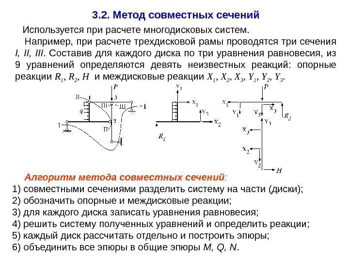 3. 2. Метод совместных сечений Используется при расчете многодисковых систем.  Например, при расчете