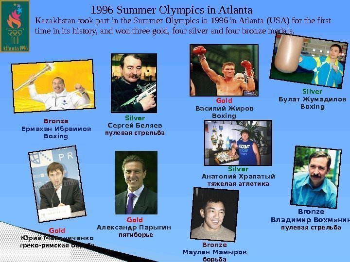 1996 Summer Olympics in Atlanta Kazakhstan took part in the Summer Olympics in 1996