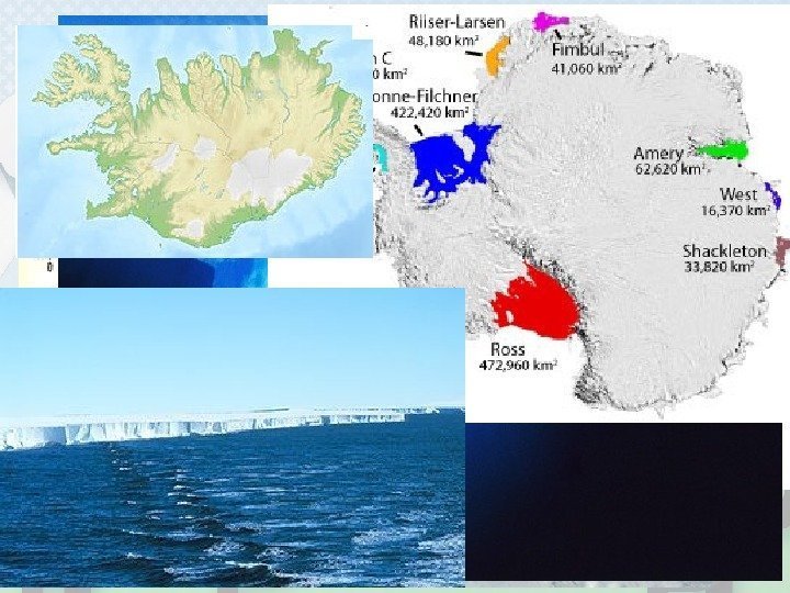 Покровные ледники o Ледниковые покровы, щиты o Ледниковые шапки, купола (меньше 1000 м и