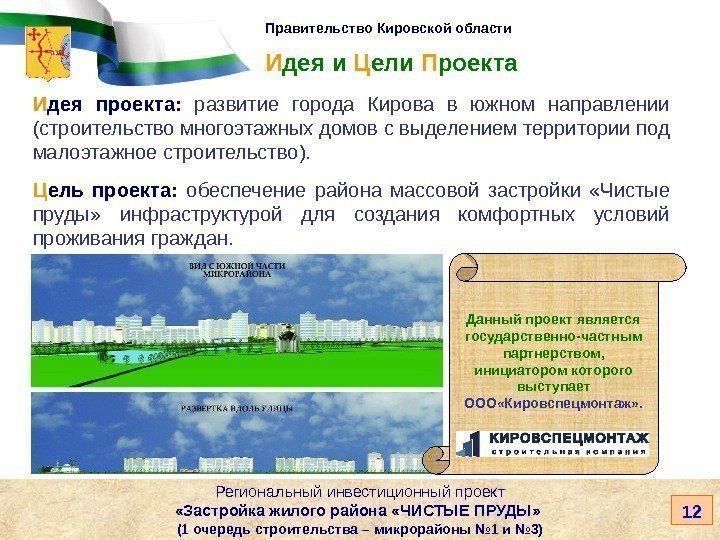   Правительство Кировской области И дея проекта :  развитие города Кирова в