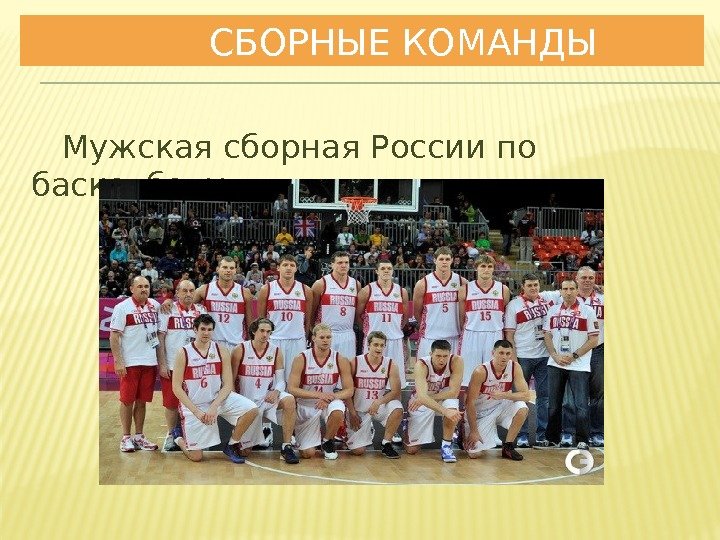    СБОРНЫЕ КОМАНДЫ Мужская сборная России по баскетболу 