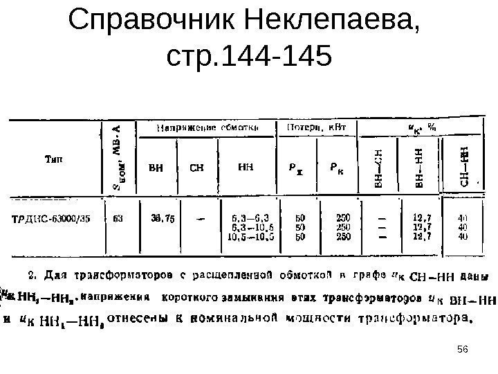 Справочник Неклепаева,  стр. 144 -145 56 