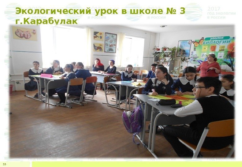 Экологический урок в школе № 3 г. Карабулак 33 