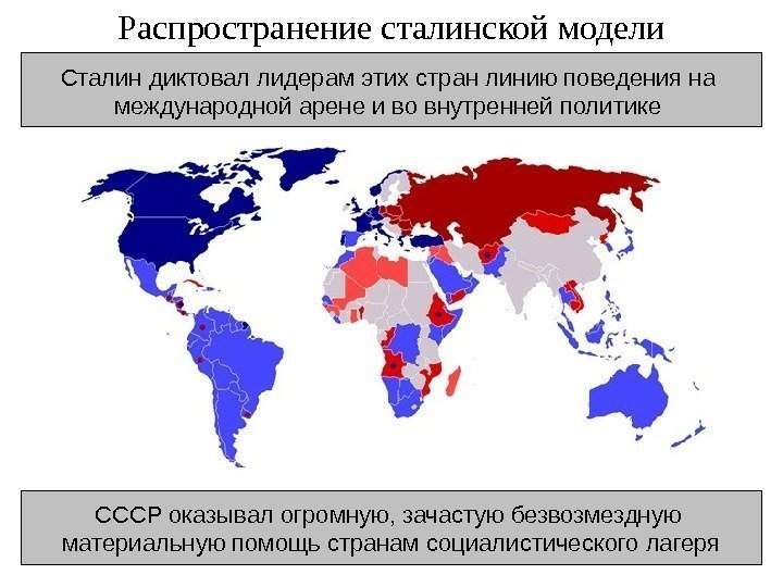 Сталин диктовал лидерам этих стран линию поведения на международной арене и во внутренней политике