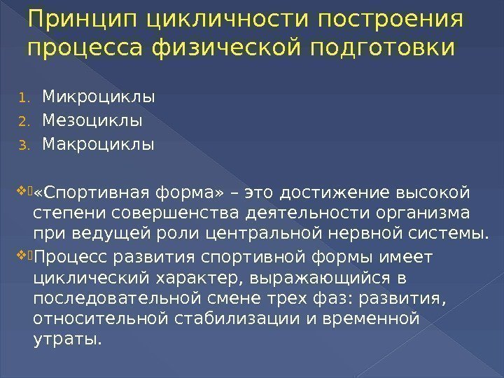 Документы тренировочного процесса