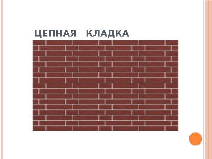 ЦЕПНАЯ  КЛАДКА 