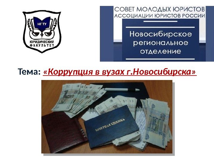Тема:  «Коррупция в вузах г. Новосибирска»  