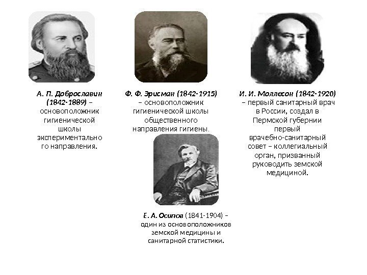 А. П. Доброславин (1842 -1889) – основоположник гигиенической школы экспериментально го направления. Ф. Ф.