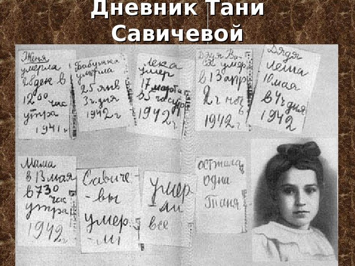   Дневник Тани Савичевой 
