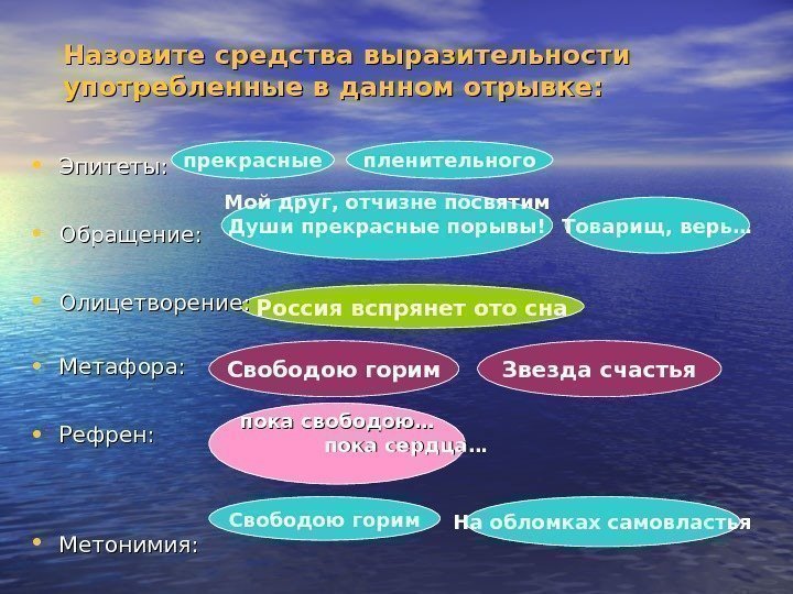   пока свободою…       пока сердца…Россия вспрянет ото