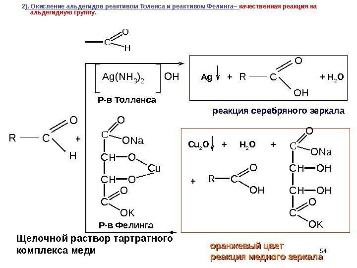 542 ). Окисление альдегидов реактивом Толенса и реактивом Фелинга– качественная реакция на альдегидную группу.
