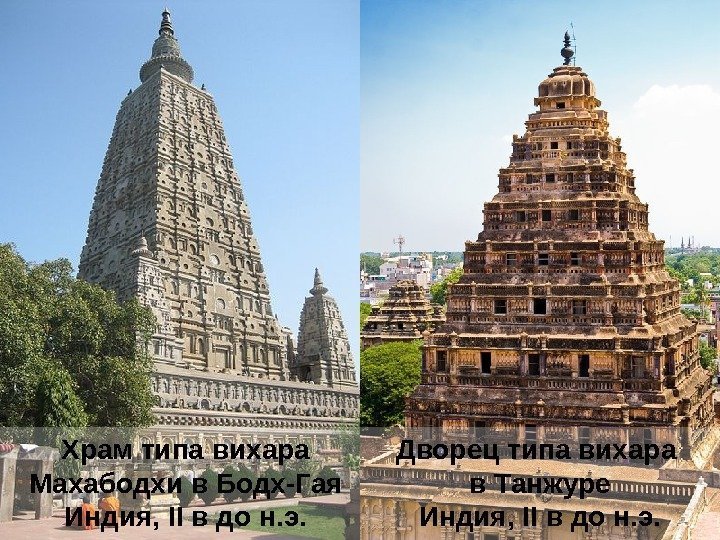 Храм типа вихара Махабодхи в Бодх-Гая Индия, II в до н. э. Дворец типа
