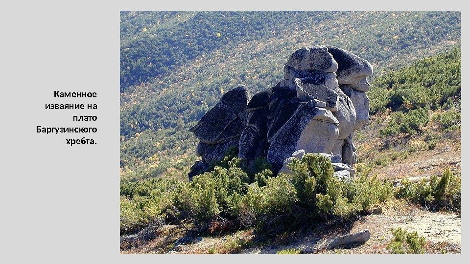 Каменное изваяние на плато Баргузинского хребта. 