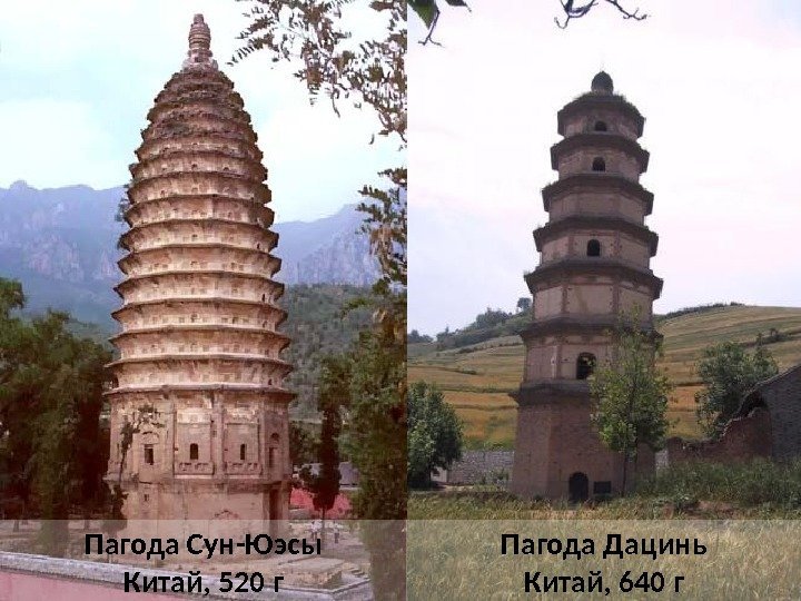 Пагода Сун-Юэсы Китай, 520 г Пагода Дацинь Китай, 640 г  