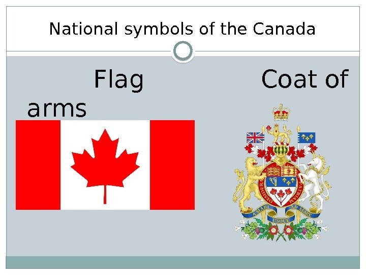 National symbols of the Canada  Flag    Coat of arms 