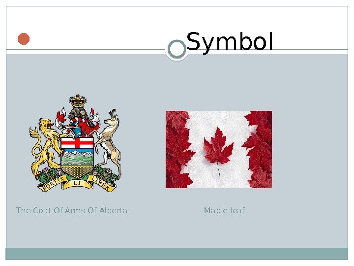 The Coat Of Arms Of Alberta      Maple leaf 