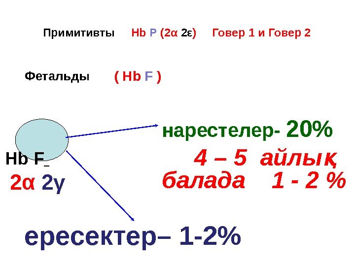 Примитивты Hb P  (2α 2ε ) Говер 1 и Говер 2  