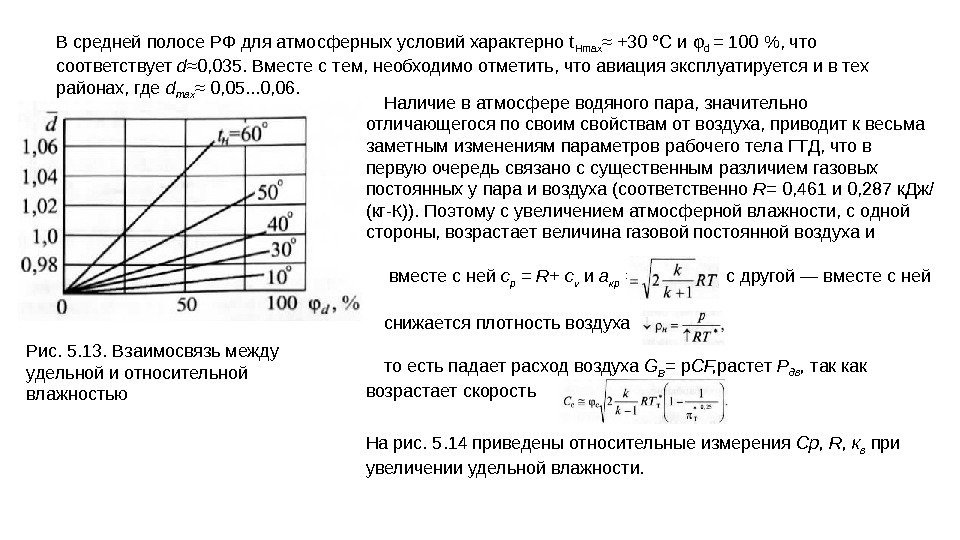 В средней полосе РФ для атмосферных условий характерно t Hmax ≈ +30 °С и