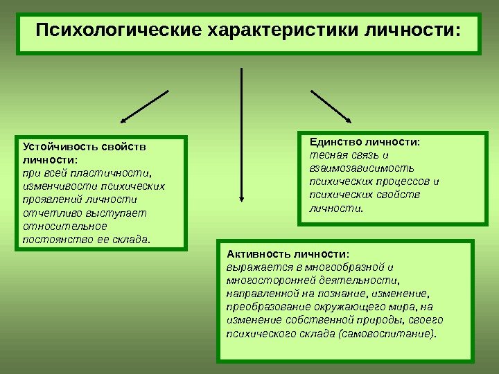 Психологические характеристики личности: Устойчивость свойств личности: при всей пластичности,  изменчивости психических проявлений личности