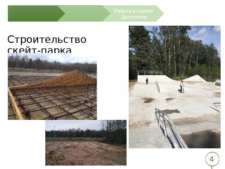 Строительство скейт-парка Работа в Совете Депутатов 4 1 