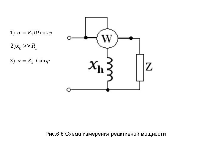 Рис. 6. 8 Схема измерения реактивной мощностиz. L Rx )2 