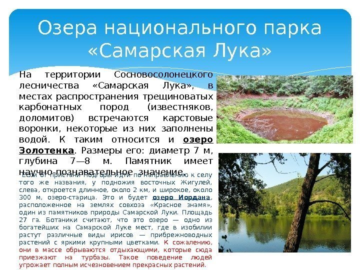 Презентация на тему национальный парк самарская лука