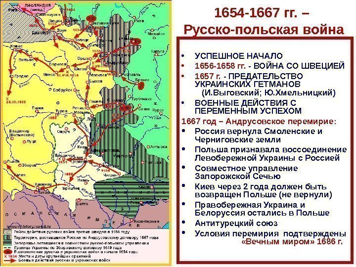 1654 -1667 гг. – Русско-польская война • УСПЕШНОЕ НАЧАЛО • 1656 -1658 гг. 